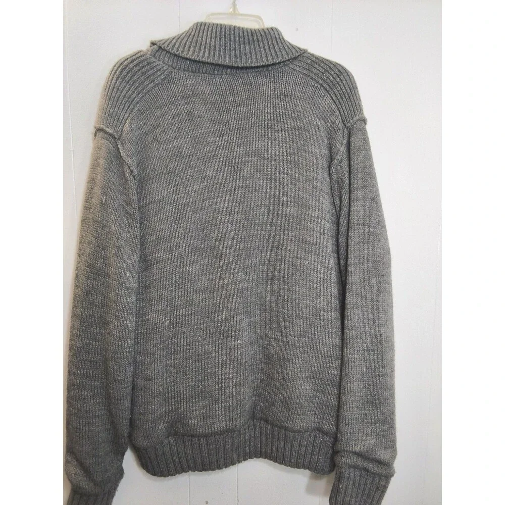 Premium Lounge Men's Medium Button Sweater  Gray  Size XXL